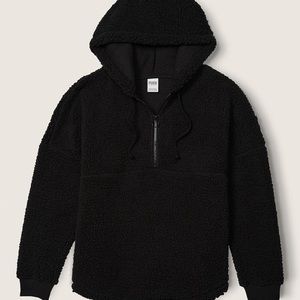 VARSITY SHERPA HALF ZIP PULLOVER pink